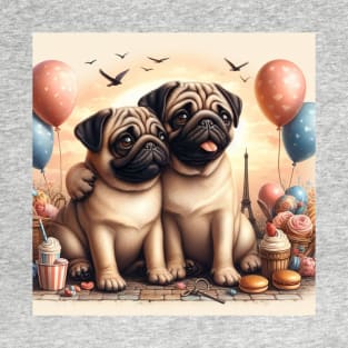 Pug Dog Friends T-Shirt